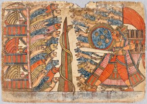 バブルバハナの物語からのマングースと蛇軍の戦い、1850年頃 作： Indian School